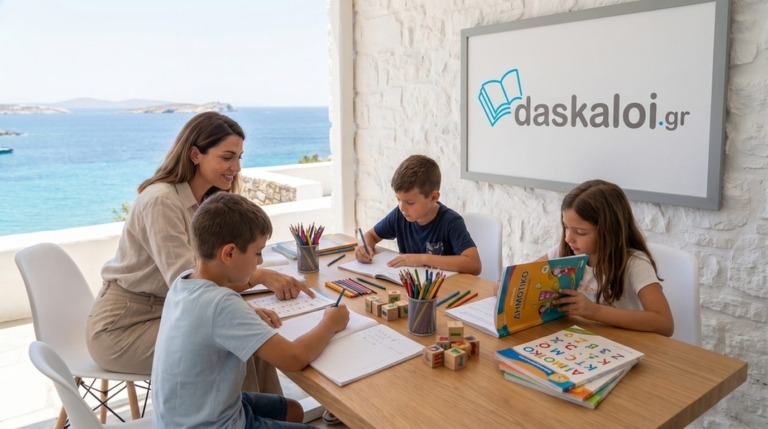 Ιδιαίτερα δημοτικού μαθήματα online και μελέτη δια ζώσης - δάσκαλα βοηθά μαθητές