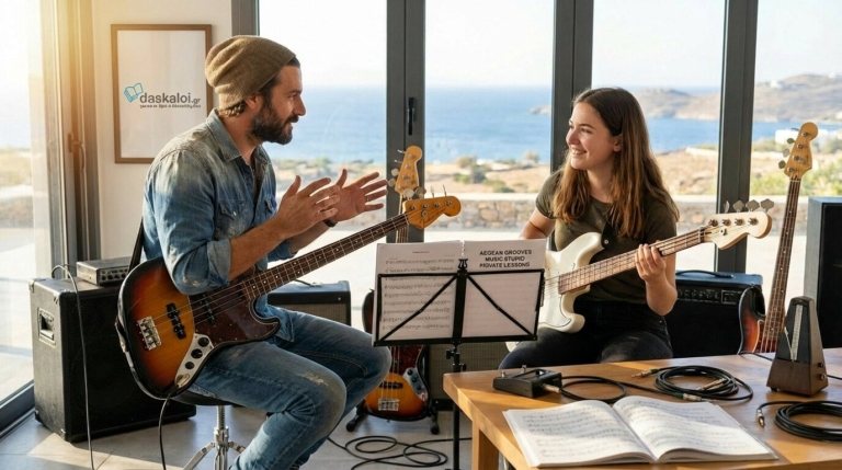 Ιδιαίτερα μαθήματα μπάσου ή ομαδικά για αρχάριους και προχωρημένους online ή δια ζώσης