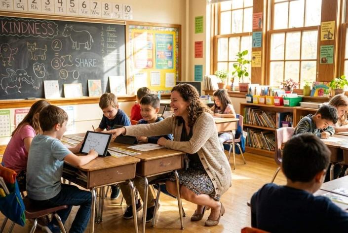 Ιδιαίτερα δημοτικού μαθήματα online και μελέτη δια ζώσης - δάσκαλα βοηθά μαθητές